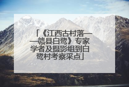 《江西古村落——赣县白鹭》专家学者及摄影组到白鹭村考察采点