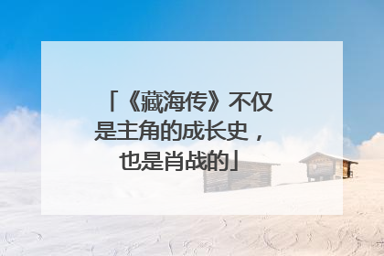 《藏海传》不仅是主角的成长史，也是肖战的