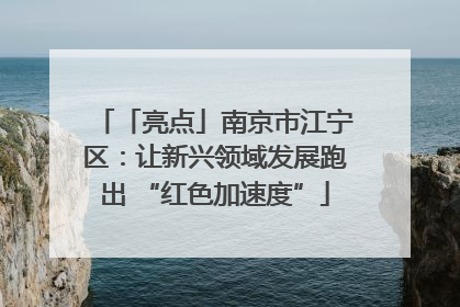 「亮点」南京市江宁区：让新兴领域发展跑出 “红色加速度”
