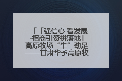 「强信心 看发展·招商引资拼落地」高原牧场“牛”劲足——甘肃华予高原牧场高标准奶牛肉牛养殖项目一线见闻