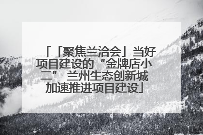 「聚焦兰洽会」当好项目建设的“金牌店小二” 兰州生态创新城加速推进项目建设