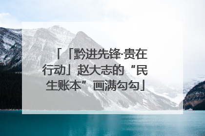 「黔进先锋·贵在行动」赵大志的“民生账本”画满勾勾