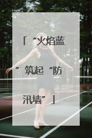 “火焰蓝”筑起“防汛墙”