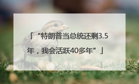 “特朗普当总统还剩3.5年，我会活跃40多年”