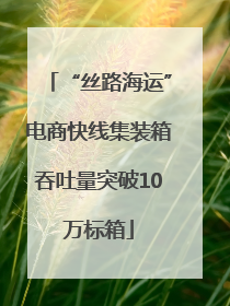 “丝路海运”电商快线集装箱吞吐量突破10万标箱