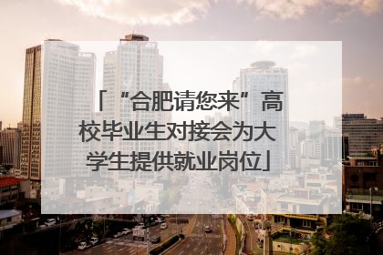 “合肥请您来”高校毕业生对接会为大学生提供就业岗位