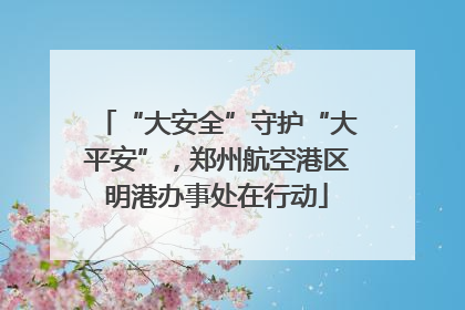 “大安全”守护“大平安”，郑州航空港区明港办事处在行动