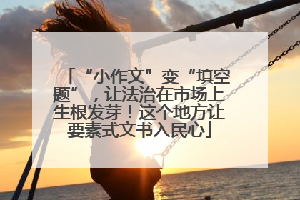 “小作文”变“填空题”，让法治在市场上生根发芽！这个地方让要素式文书入民心