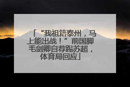 “我祖籍泰州，马上能出战！”前国脚毛剑卿自荐踢苏超，体育局回应