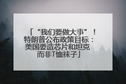 “我们要做大事”！特朗普公布政策目标：美国要造芯片和坦克 而非T恤袜子