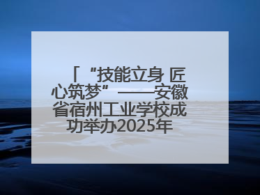 “技能立身 匠心筑梦”——安徽省宿州工业学校成功举办2025年职业技能活动周各项活动