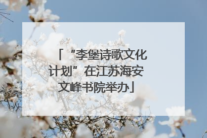“李堡诗歌文化计划”在江苏海安文峰书院举办