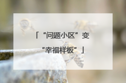 “问题小区”变“幸福样板”
