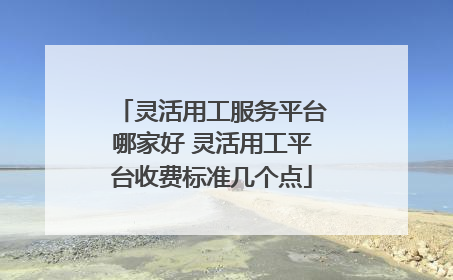 灵活用工服务平台哪家好 灵活用工平台收费标准几个点