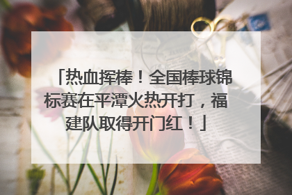 热血挥棒！全国棒球锦标赛在平潭火热开打，福建队取得开门红！
