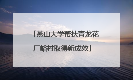 燕山大学帮扶青龙花厂峪村取得新成效