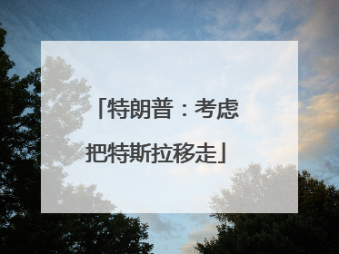 特朗普：考虑把特斯拉移走