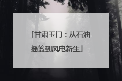 甘肃玉门：从石油摇篮到风电新生