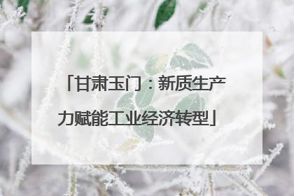 甘肃玉门：新质生产力赋能工业经济转型