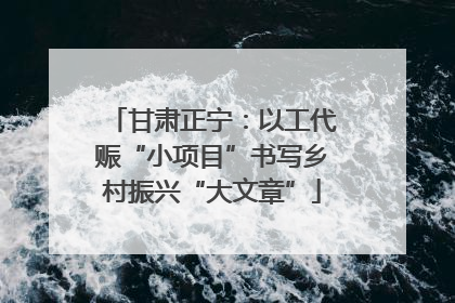 甘肃正宁：以工代赈“小项目”书写乡村振兴“大文章”