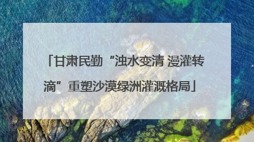 甘肃民勤“浊水变清 漫灌转滴”重塑沙漠绿洲灌溉格局