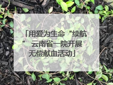 用爱为生命“续航” 云南省一院开展无偿献血活动