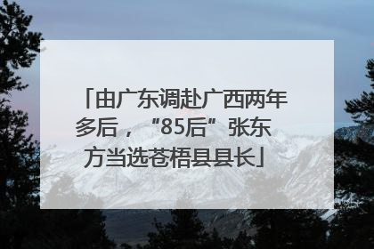 由广东调赴广西两年多后，“85后”张东方当选苍梧县县长