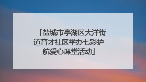 盐城市亭湖区大洋街道育才社区举办七彩护航爱心课堂活动