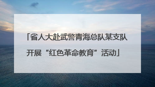 省人大赴武警青海总队某支队开展“红色革命教育”活动