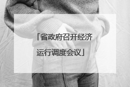 省政府召开经济运行调度会议