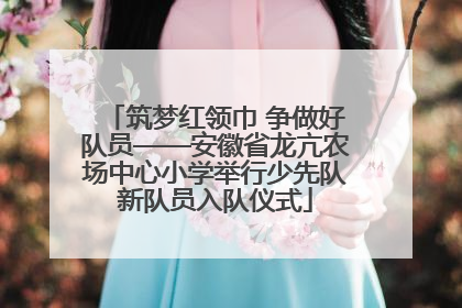 筑梦红领巾 争做好队员——安徽省龙亢农场中心小学举行少先队新队员入队仪式