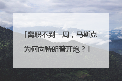离职不到一周，马斯克为何向特朗普开炮？