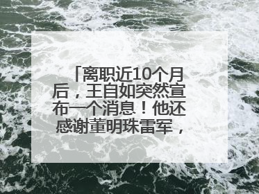 离职近10个月后，王自如突然宣布一个消息！他还感谢董明珠雷军，回应“没看过格力工资条”：真的不那么重要！