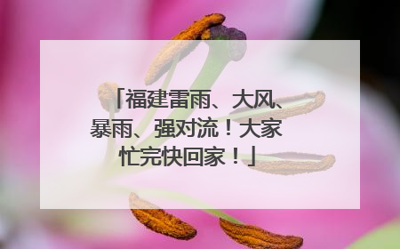福建雷雨、大风、暴雨、强对流！大家忙完快回家！