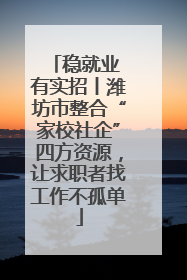 稳就业 有实招丨潍坊市整合“家校社企”四方资源，让求职者找工作不孤单