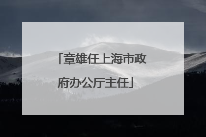 章雄任上海市政府办公厅主任