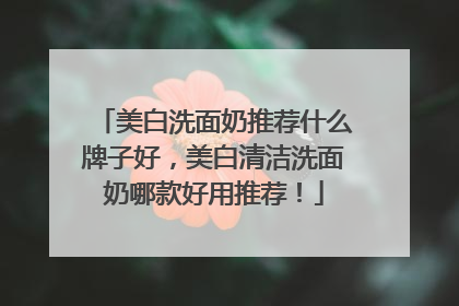 美白洗面奶推荐什么牌子好，美白清洁洗面奶哪款好用推荐！