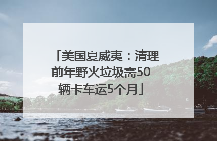 美国夏威夷：清理前年野火垃圾需50辆卡车运5个月