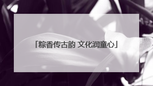 粽香传古韵 文化润童心