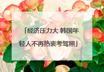 经济压力大 韩国年轻人不再热衷考驾照