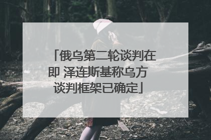 俄乌第二轮谈判在即 泽连斯基称乌方谈判框架已确定