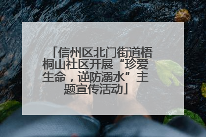 信州区北门街道梧桐山社区开展“珍爱生命，谨防溺水”主题宣传活动