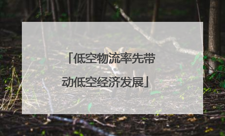 低空物流率先带动低空经济发展