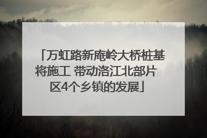 万虹路新庵岭大桥桩基将施工 带动洛江北部片区4个乡镇的发展