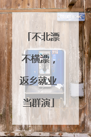 不北漂不横漂，返乡就业当群演