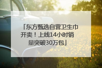 东方甄选自营卫生巾开卖！上线14小时销量突破30万包