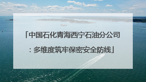 中国石化青海西宁石油分公司：多维度筑牢保密安全防线