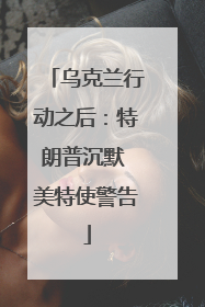 乌克兰行动之后：特朗普沉默 美特使警告