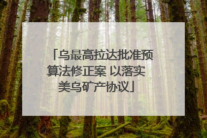 乌最高拉达批准预算法修正案 以落实美乌矿产协议