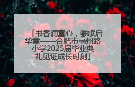 书香润童心，骊歌启华章——合肥市亳州路小学2025届毕业典礼见证成长时刻